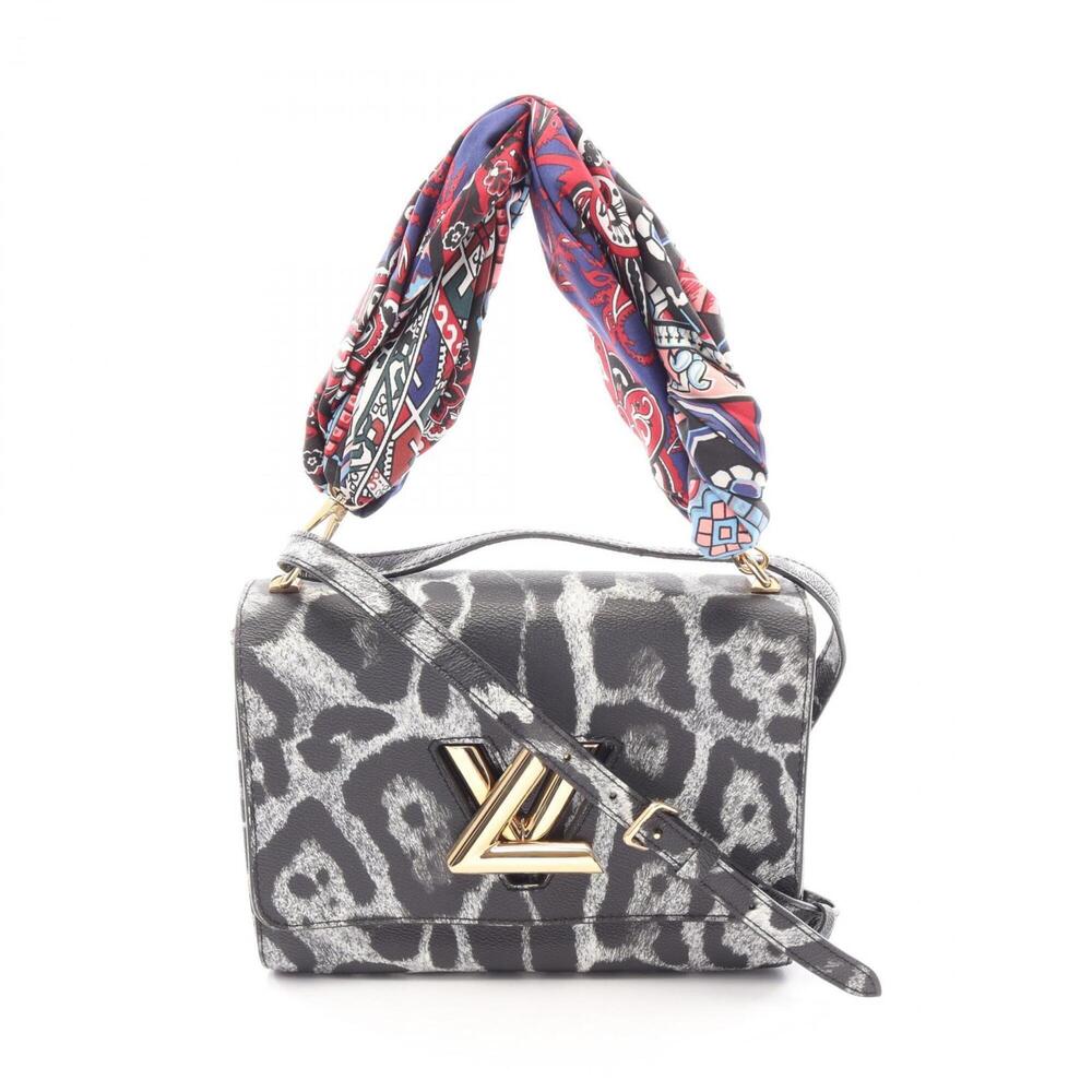 Louis Vuitton Twist MM Leopard Print 2-Way Handbag, Coated Canvas, Women's, B...